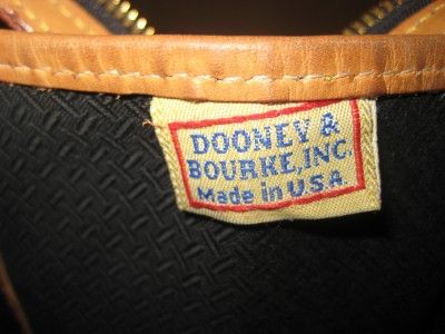 DOONEY & BOURKE Vintage Black Canvas Tan Trim Boston Satchel Shoulder 