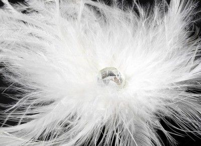 IVORY Bridal Feather Hair Fascinator Clip  