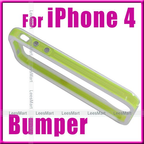 White/Green Clear Bumper Frame cover iPhone 4 8GB 16GB  