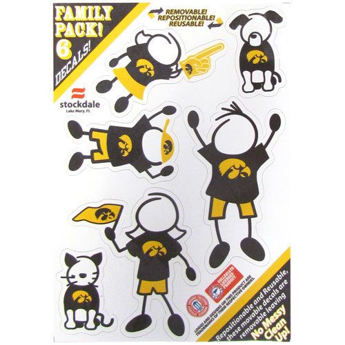 IOWA HAWKEYES Logo NCAA 6 Pack 5x7 FAMILY Car Decal Set Small NEW 