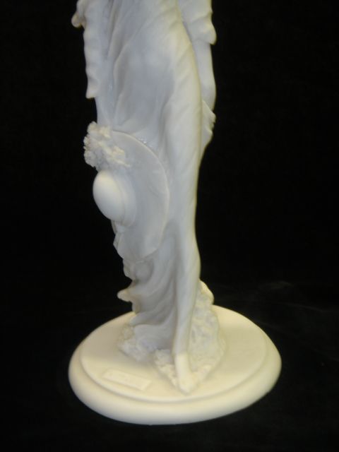 Sexy Woman with Hat and Flowers Statue Italy Marble  