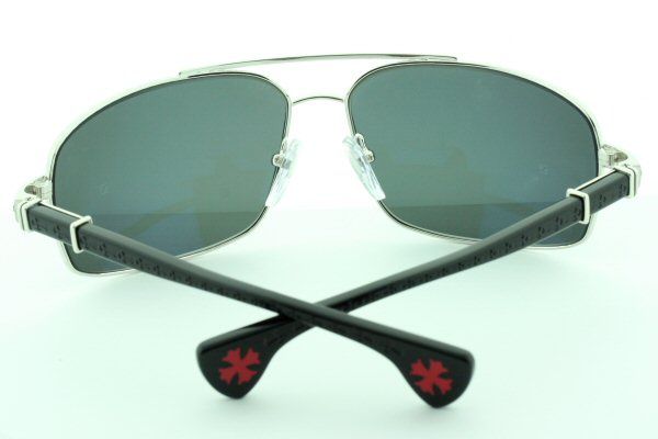 CHROME HEARTS THE BEAST 3 SHINY SILVER BLACK SUNGLASSES  