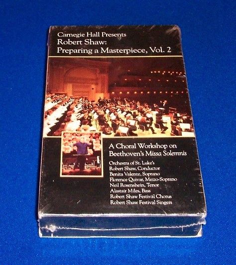 ROBERT SHAW Preparing a Masterpiece Vol 2 video VHS New  