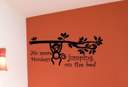 NO MORE MONKEYS JUMPING ON THE BED Vinyl Wall Art A  