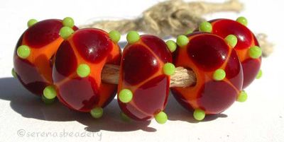 TANERES SRA Lampwork Beads BRIGHT DAY DOTS  