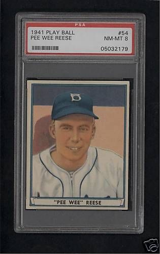 1941 PLAYBALL # 54 PEE WEE REESE GRADED PSA 8  