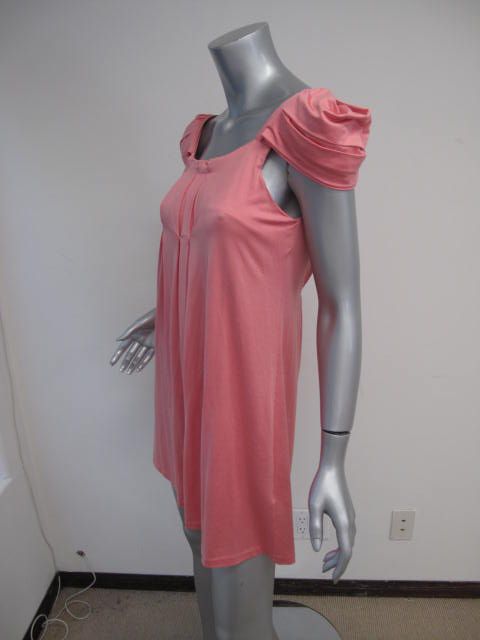 Miu Miu Bubble Gum Pink Cap Sleeve Square Neck Mini Dress S  