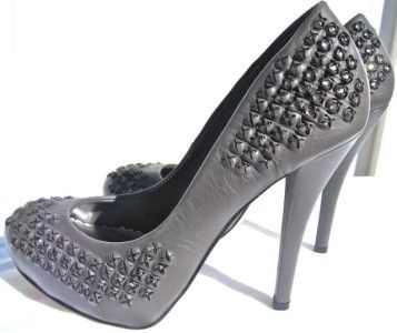 NIB BEBE KIMMY STUNNING GREY EMBELLISHED TRENDSTAR SEXY STILETTOES 