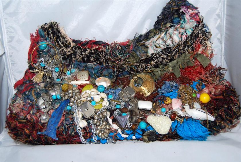 WILD Toni Rag Shoulder Bag Sewn With Jewelry & Objects  