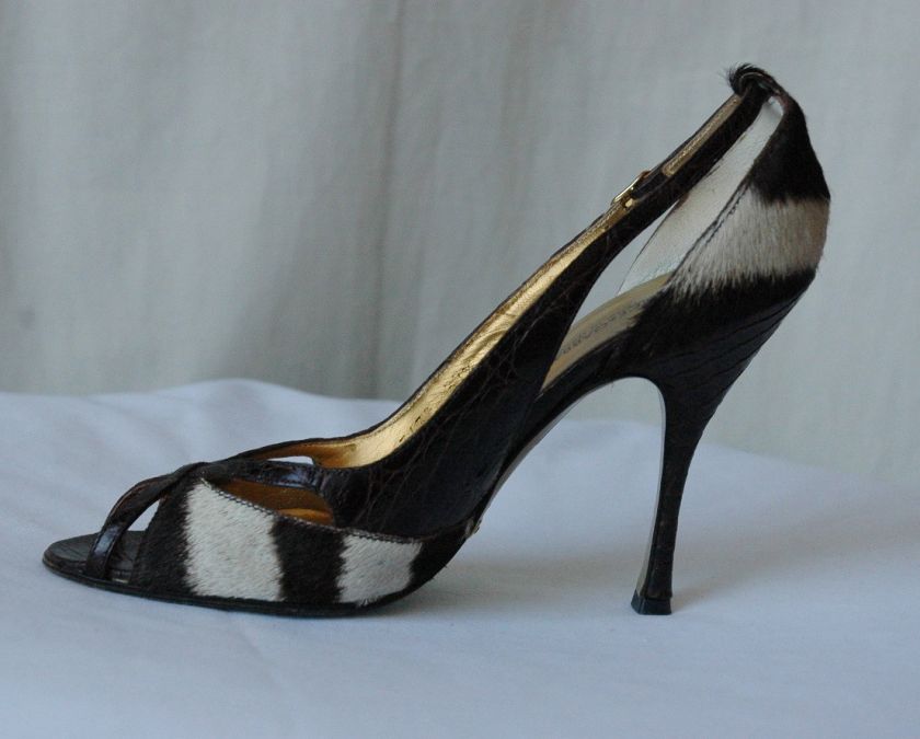 DOLCE&GABBANA *ZEBRA+CROCODILE* High Heel Pump 7.5/37.5  