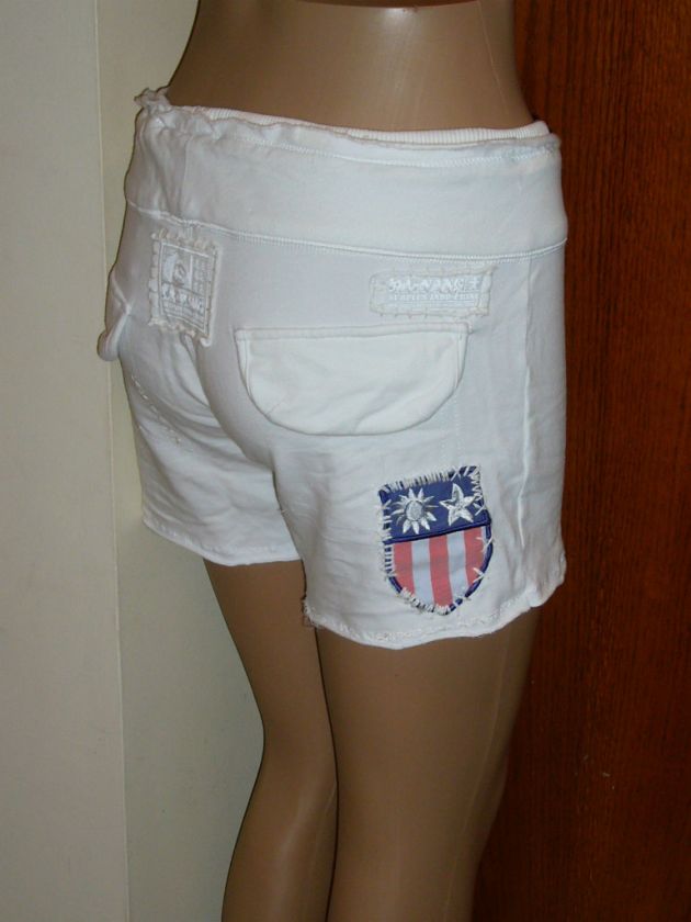 Da Nang white patch sweat shorts~XS~NWT~$149  