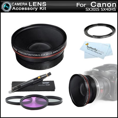 67mm HD Wide Angle Lens Kit For Canon SX40 HS SX40HS SX30 IS SX30IS 
