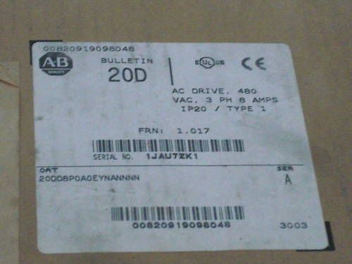 ALLEN BRADLEY POWER FLEX 700S 20DD8P0A0EYNANNNN *NEW*  