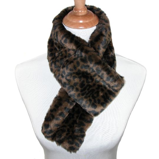 Womens Faux Fur Animal Print Mufflers 847164042107  