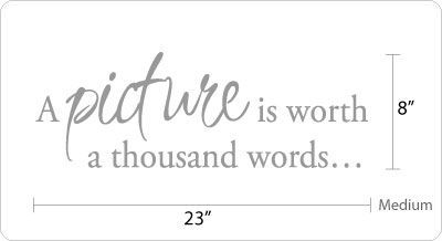 picture is worth a thousand words Vinyl Wall Quote Decal  