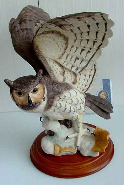 FRANKLIN MINT HORN OWL SCULPTURE  