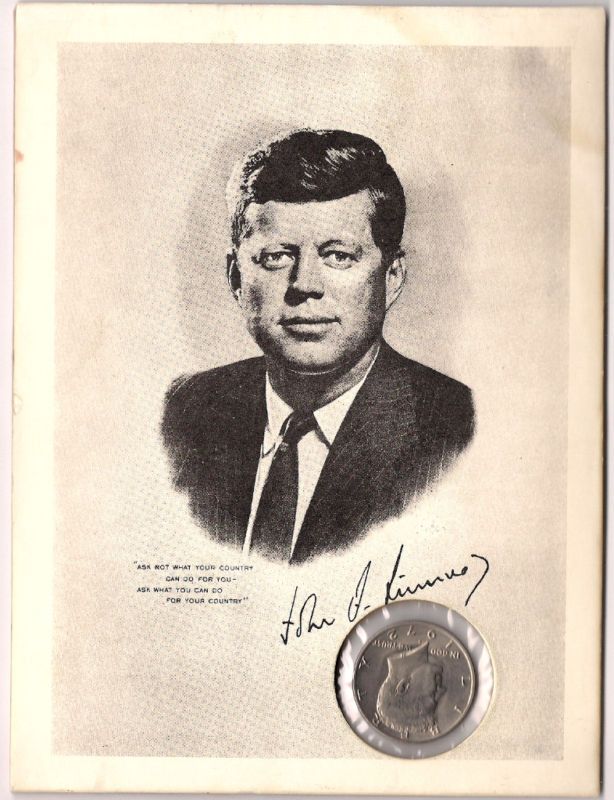 John F Kennedy, 50 Cents 1972 Half Dollar, Photo Holder  