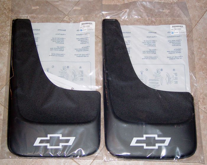 NEW 2007 2008 2009 2010 2011 2012 CHEVY SILVERADO MUD FLAPS BOWTIE OEM 