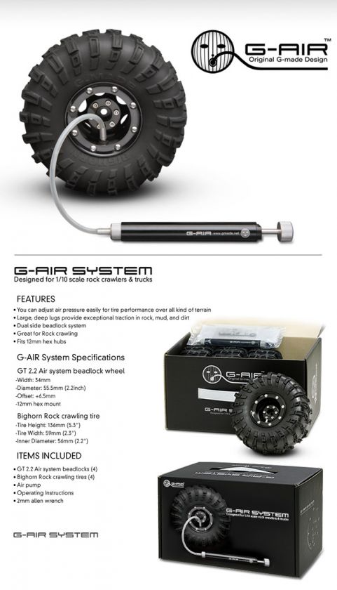   10 ROCK CRAWLER 2.2 WHEELS G AIR ADJUSTABLE AIR PRESSURE SYSTEM  