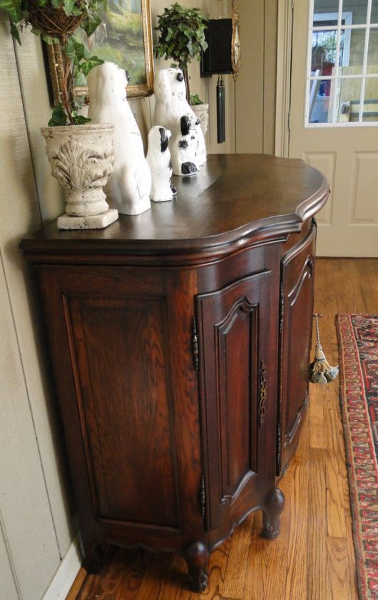 Antique French Country Server Buffet Sideboard~Louis XV~Dark Oak~Bar 