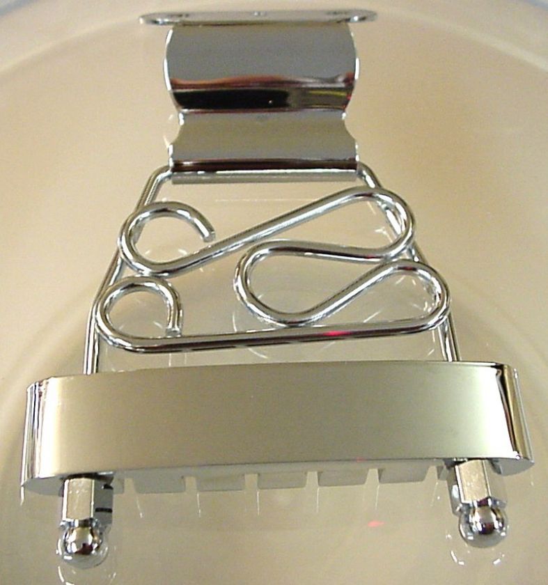 SHORT FANCY TRAPEZE TAILPIECE FOR ARCHTOP GUITAR chrome  