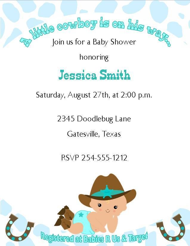 24 Baby Cowboy/Cowgirl Baby Shower Invitations  