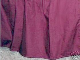 18  TWIN BURGUNDY BEDSKIRT OR DUSTRUFFLE SPLIT CORNER  