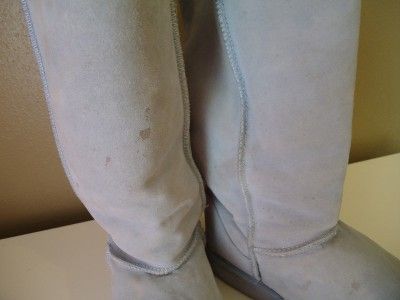 W6 /M7 EMU BABY BLUE TALL WINTER BOOTS WOMEN MEN USED  