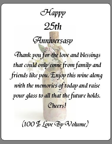 Custom Anniversary Wine Labels  