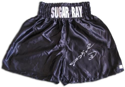 Sugar Ray Leonard Signed Custom Boxing Shorts  