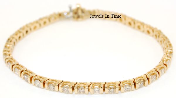 Ladies Tennis Bracelet 14k Gold and Diamond 4.20 CT  