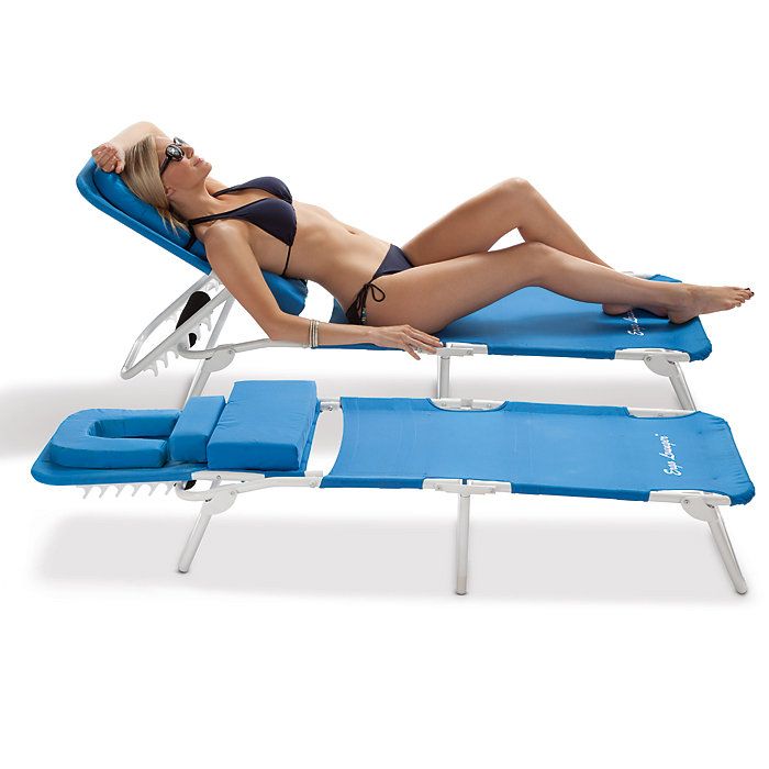 Brookstone Adjustable Ergonomic Portable Beach Lounger  