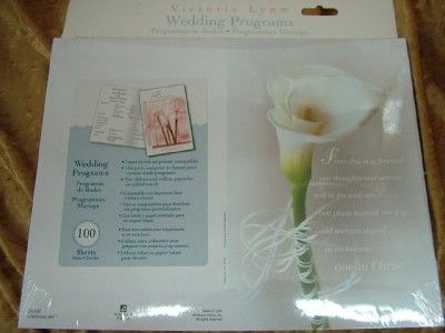 100 Blank Wedding Programs Calla Lily Cover Christian  