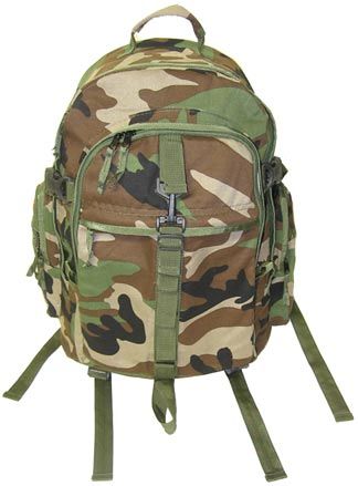 Camo Military Backpack Bag Rucksack Woodland Ruck 15C  