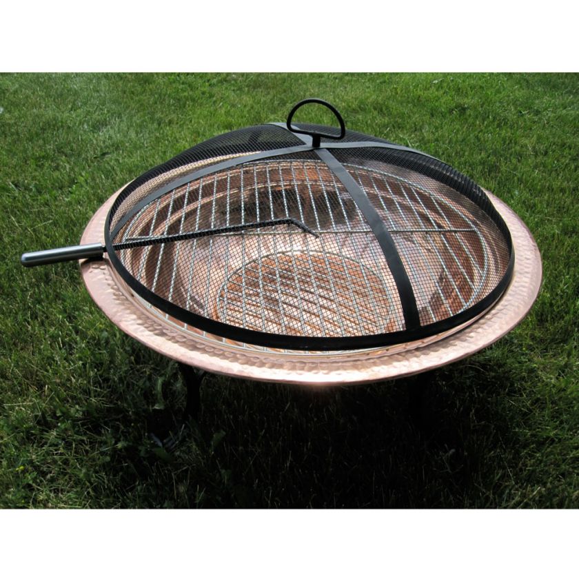 Unique Arts 24 Inch Fire Pit Screen   Large, 11 Inch Deep   Copper 