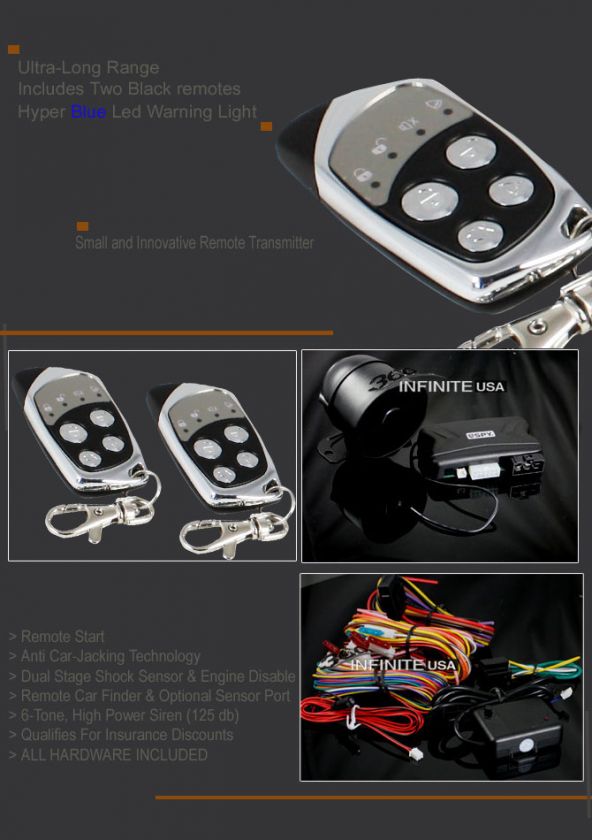 Car Alarm Remote Start System ENGINE START KEYLESS  