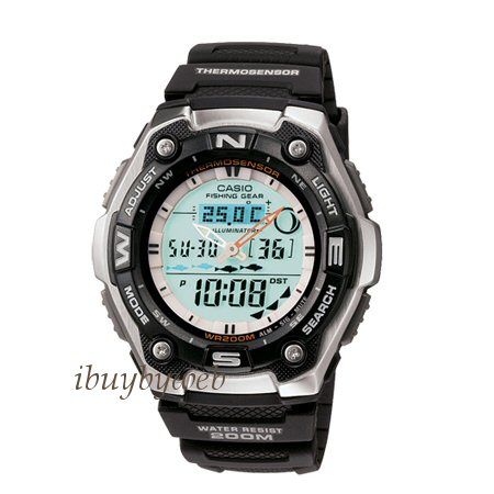 Casio AQW101 1AV Sports Gear Watch w/Fishing Mode Moon  