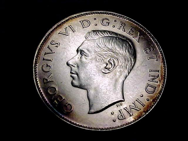 1943 CANADIAN SILVER HALF DOLLAR COIN BU UNC ++++ BIN  