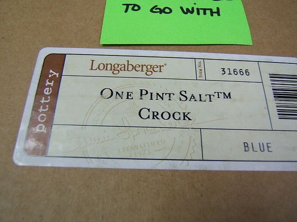 Longaberger 1 Pint Salt Crock and Lid/Coaster MIB  