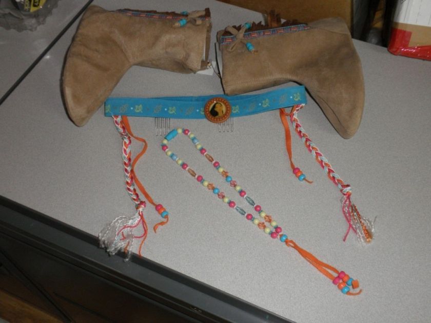 Disney POCAHONTAS Costume Boots Crown Necklace 13/1  