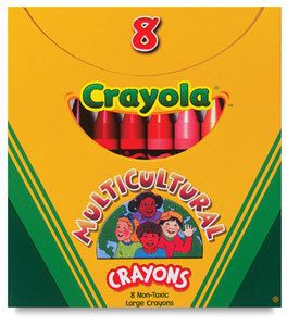 CRAYOLA MULTICULTURAL CRAYONS ~ 8 Large~ DIVERSITY  