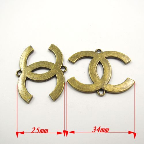   style bronze tone CHANEL sign shaped alloy charm pendants 16pcs  