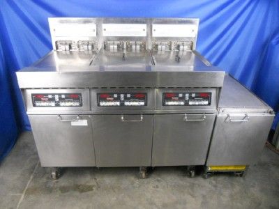 FRYMASTER DEEP FRYER FAT FRIER GAS ELECTRIC 3 BAY W/ BUILT IN 