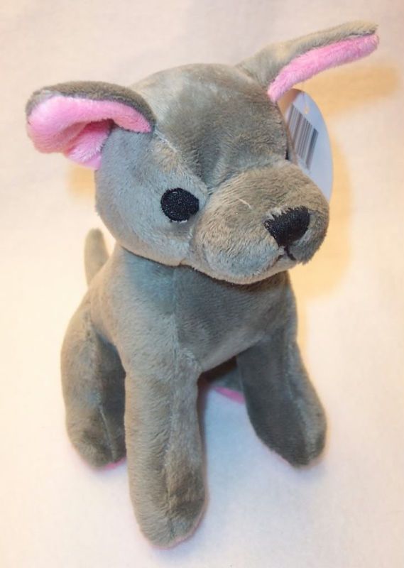 BARKING CHIHUAHUA plush dog toy pet toys puppy GREY  