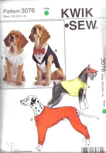 Kwik Sew Pet Sewing Pattern Dog Clothes Cat Toys Accessories Size XS S 