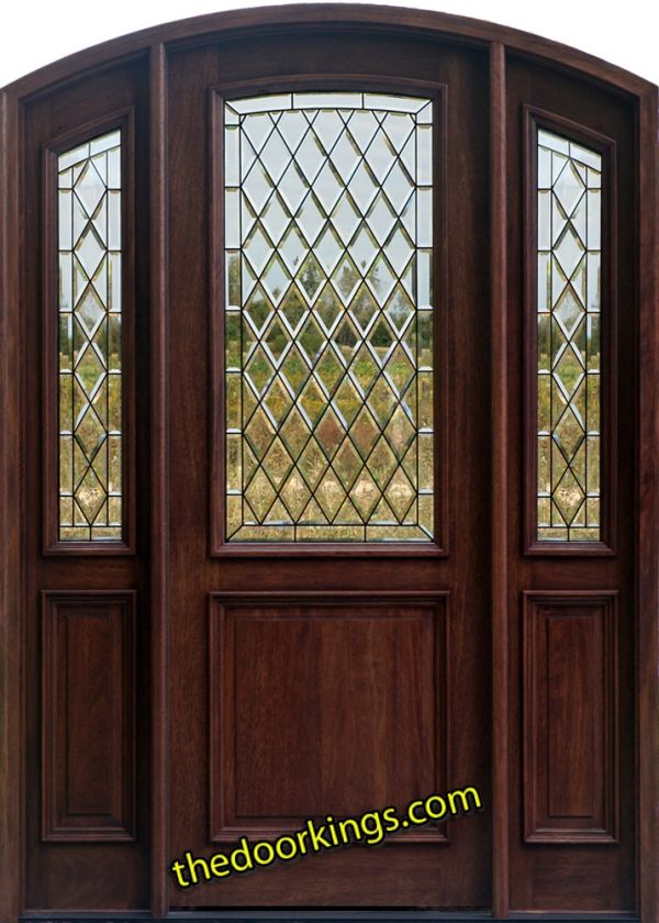 Mahogany Exterior Entry Door Arch Radius Top Iron  