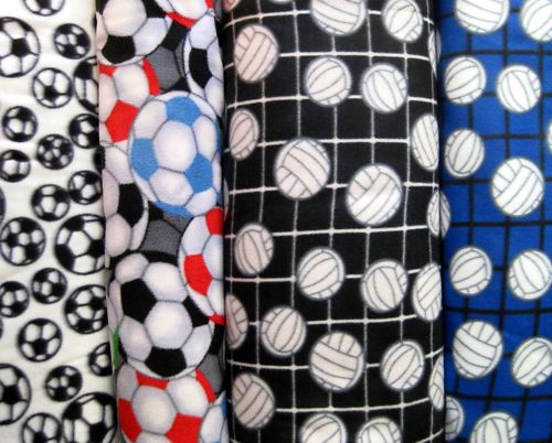 New FLEECE FABRIC Soccer BW Multi Volleyball Black Blue  