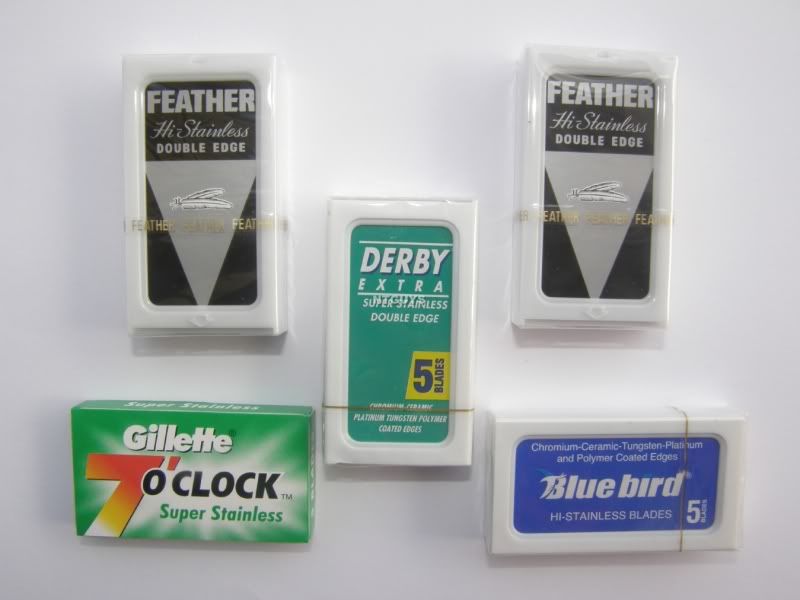 25 BLADE SAMPLER FEATHER BLUEBIRD GILLETTE & DERBY DOUBLE EDGE FBGD 