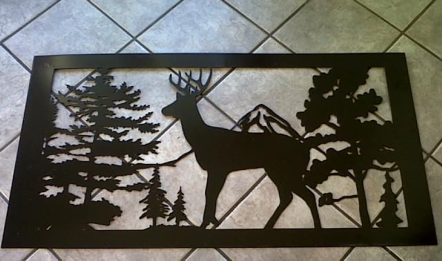 CUSTOM Deer wildlife scenery SIGN Steel fence GATE  