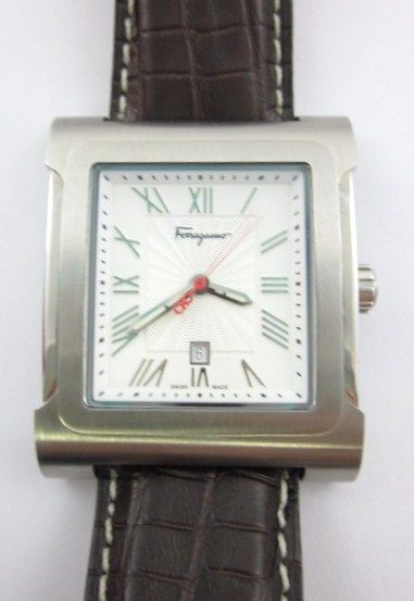 NIB SALVATORE FERRAGAMO Palagio Dial Steel Watch $1500  